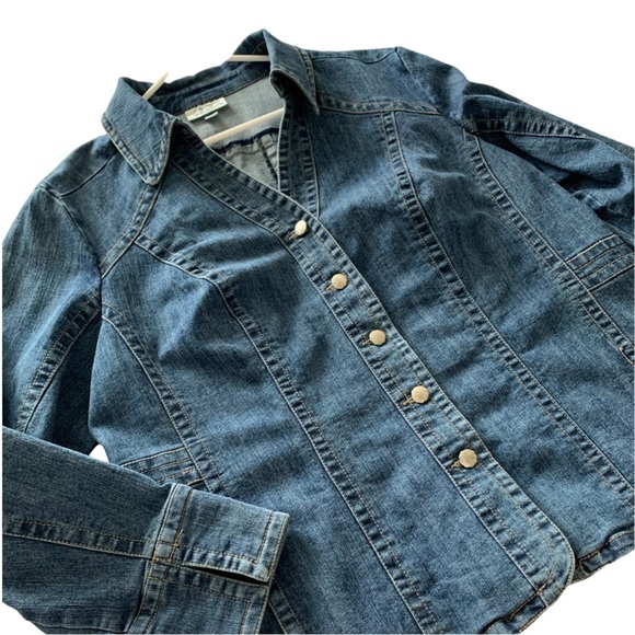 Medium Wash Dress Barn Denim Jacket Sz 2x - Picture 8 of 16